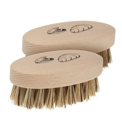 REDECKER Mussel Brush with Beechwood Handle, 3-3/4-Inches, Set of 2 - Brush f...