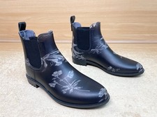 Joules Floral Black Rubber Ankle Boots Size Uk 7 Woman’s