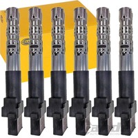 6X Hella ZÜNdspule, 4 Polig FüR Ford Galaxy Alhambra Vw Golf New Beetle Sharan
