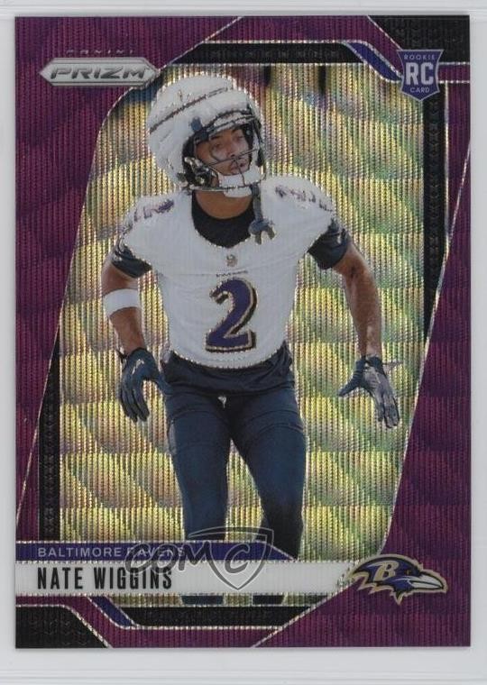 2024 Panini Prizm Rookies Purple Wave Prizm /99 Nate Wiggins #380 oh4