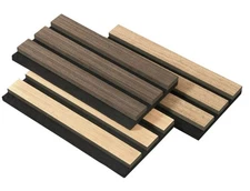 Wood Slat Acoustic Panels for Stylish Decor and Noise Reduction, Engineered O...