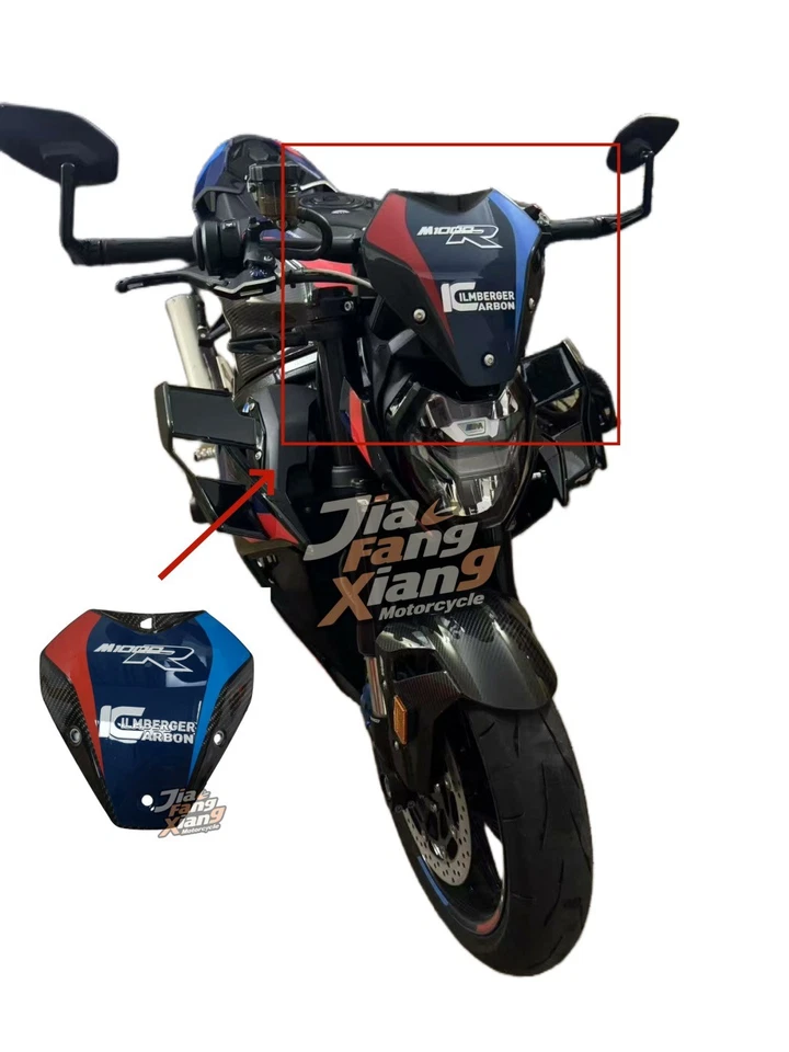 100% Carbon fiber heightened windshield fairing For BMW S1000R M1000R 2021-2024 - Imagem 2 de 4