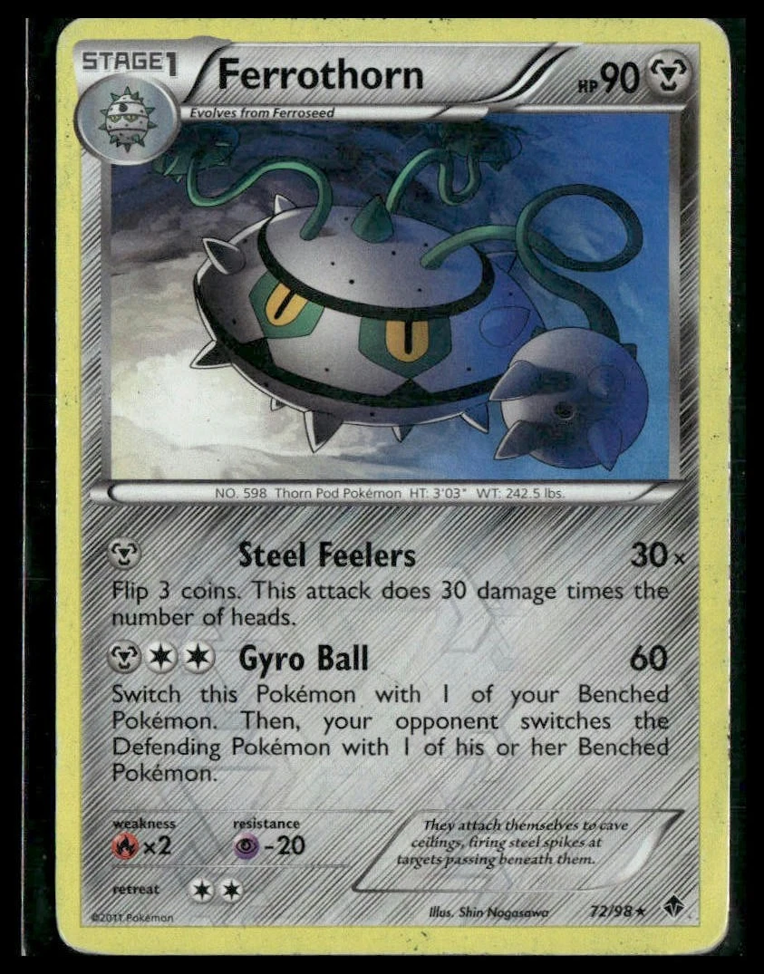 Ferrothorn #72/98 Reverse Holo Emerging Powers LP