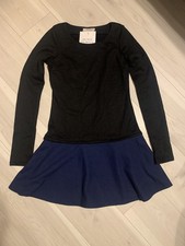 WYATT COLLECTION WOMENS SZ SMALL BLACK Navy DRESS long sleeve