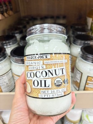 Trader Joe s Organic Virgin Coconut Oil 16oz 2-Pack Cold Pressed Unrefined USDA