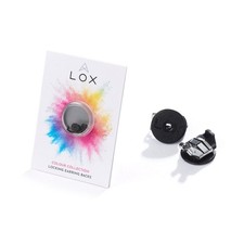 LOX Hypo-Allergenic Secure Earring Backs BLACK - 2 Pairs for Post Earrings