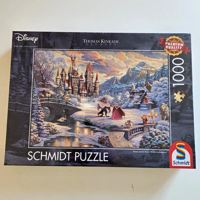 Schmidt Puzzle 1000 Disney Belle Beast Winter Enchantment Thomas Kinkade NEU