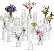 Clear Glass Bud Vases in Bulk, Small Vintage ...