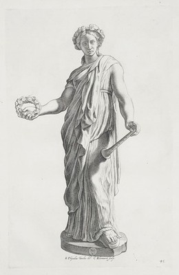 Muse muses Roman Statue Antike antiquity mythology engraving Bloemaert 1635