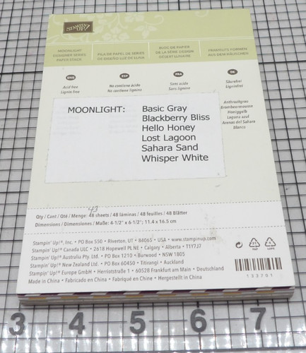 Stampin Up Moonlight Designer Series Paper Stack 4.5"x6.5" 43 Sheets