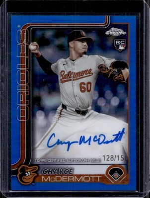 Chayce McDermott 2025 Topps Chrome #RA-CM Rookie Auto Blue Refractor /150