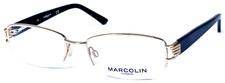 MARCOLIN MA7304 COL.032 NOS Gold/Black Half Rim Eyeglasses Frame 53-17-135