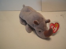 Ty Beanie Babies - Spike Rhino 1996 RARE ERRORS Retired Rare PVC Pellets