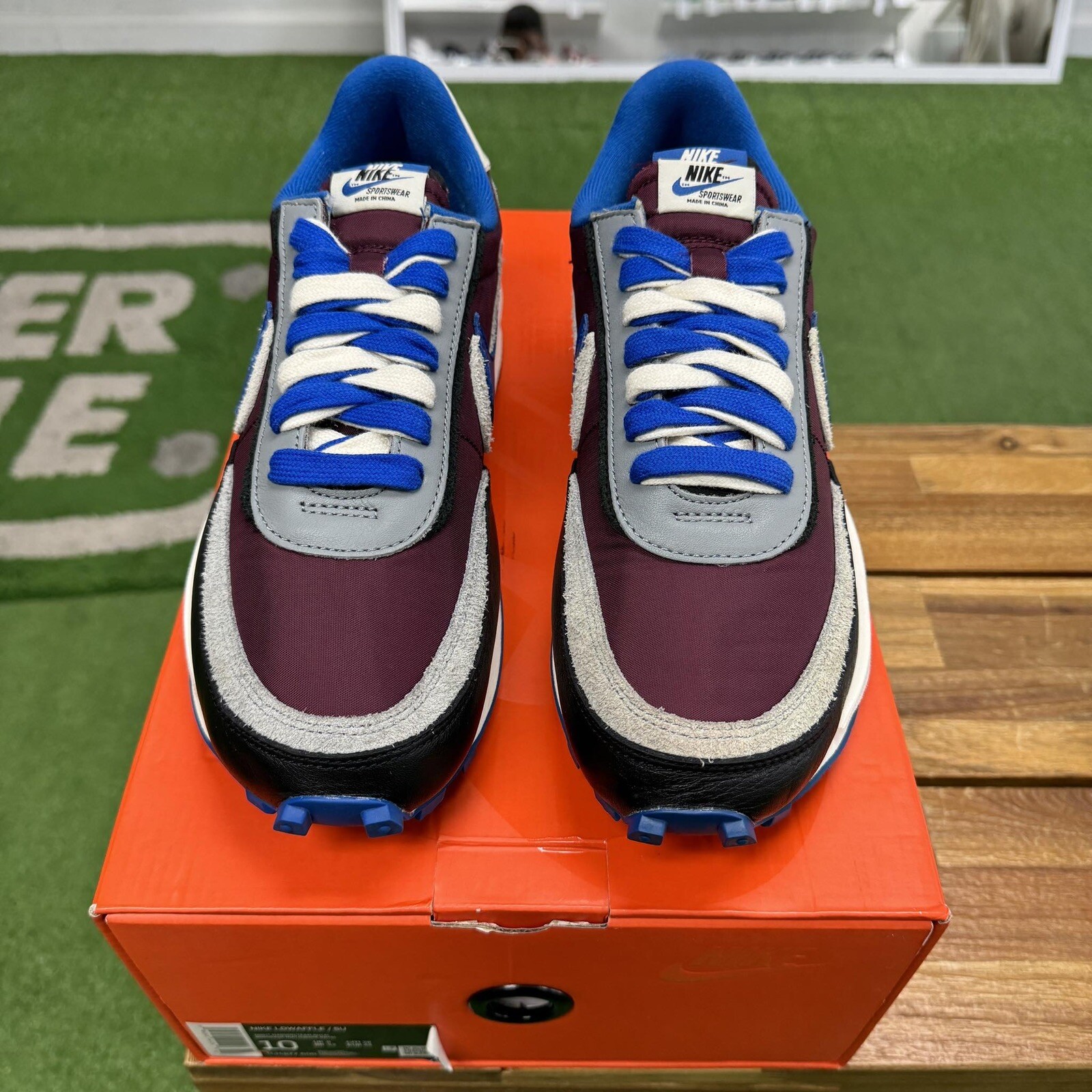 SACAI X NIKE Taglia 10 Nike sacai x Undercover x LDWaffle Night Maroon Team Royal