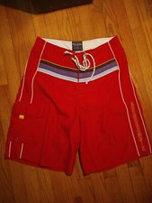 Abercrombie and Fitch Swim Trunks Mens 32 Red Board Shorts Polyester