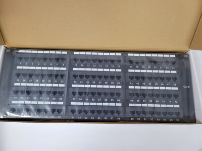 CAT6 110 Type Patch Panel 96 Port Rackmount black