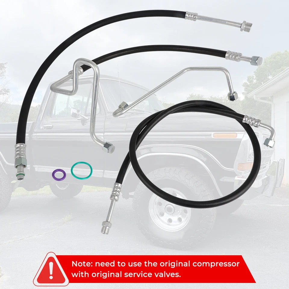 For 76-79 Ford F100/150 Broncos A/C Discharge & Suction & Liquid Hoses Lines Set Foto 4 de 4