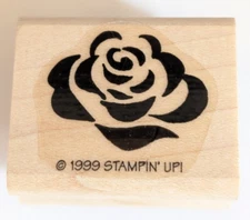 Wood/Rubber Stamp "Bold Outline of Rose" Vintage 1999