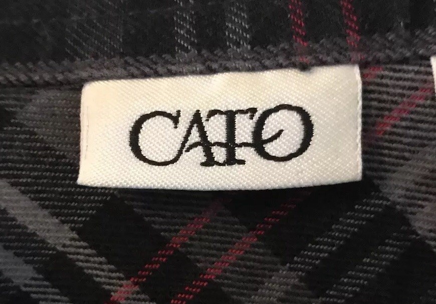 Cato Wm's Sz L Gray/Black/Red Denim Plaid Jacket Cotton/Spandex