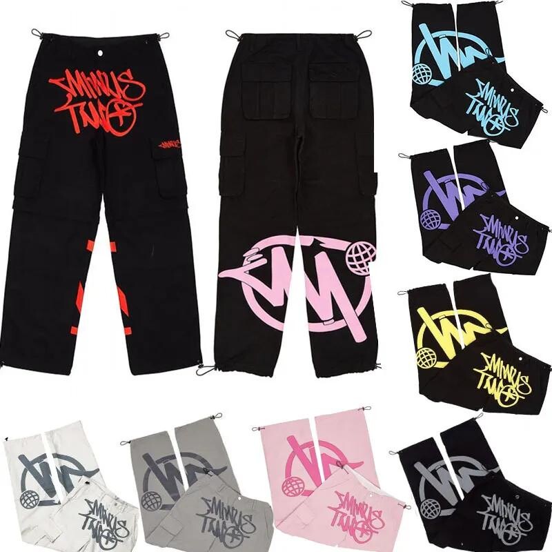 minustwo 赤 y2k KOBPT Minus Two Cargo Pants Mens Y2K Overalls High Waist