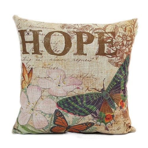 Lovely Cute Butterflies Cotton Linen Pillow Case Sofa Cushion Cover Home Decor - Picture 4 of 22
