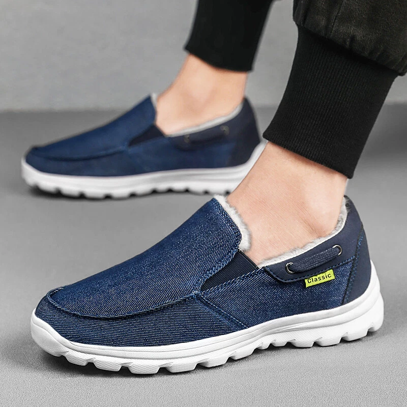Mens loafers with store fur inside