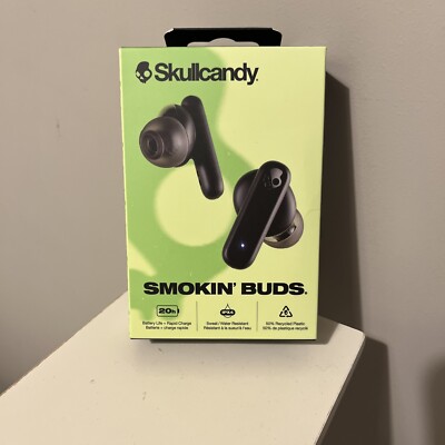 SkullCandy Smokin Buds - True Wireless Earbuds - 20 Stunden Akku - Schwarz Neu