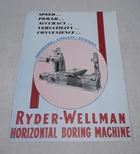 1941 CHISHOLM-RYDER CO RYDER-WELLMAN HORIZONTAL BORING MACHINE BROCHURE