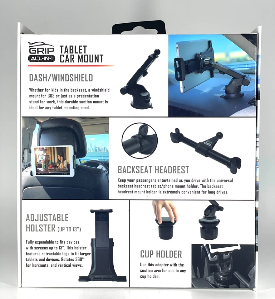Tablet Car Mount For Dashboard Headrest Cupholder Universal  -Grip All-In-1 - Image 3 of 4