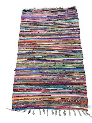 Chindi Home Collection Handwoven Multicolor Area Rag Rug, 63x34 | eBay