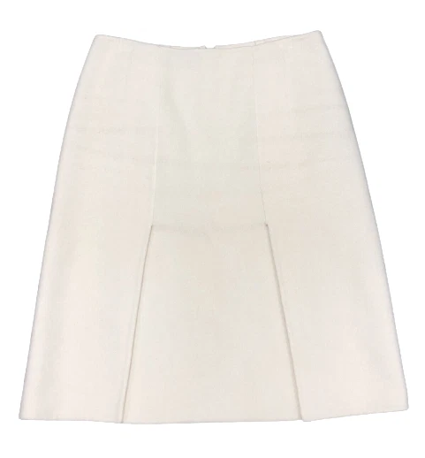 Fendi Women s 100 Cashmere White A Line Front Split Skirt Size