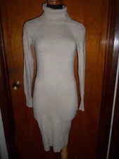 Victoria's Secret Moda International Beige Turtleneck Cable Knit Sweater Dress S