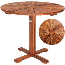 Gartentisch Balkontisch Holz Rund ⌀70,5cm Balkon Garten Terrassentisch CASARIA®