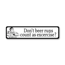 Beer Run Beer Lover Quote Sign Man Cave Wall Decor Aluminum Metal Plaque