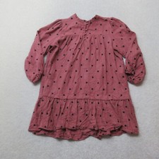 Zara A-Line Dress Womens Small Dusty Pink Spotted Long Sleeve Viscose Blend