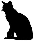 Cat Sitting Vinyl Decal Sticker Feline Housecat Tabby Domestic Shorthair Calico