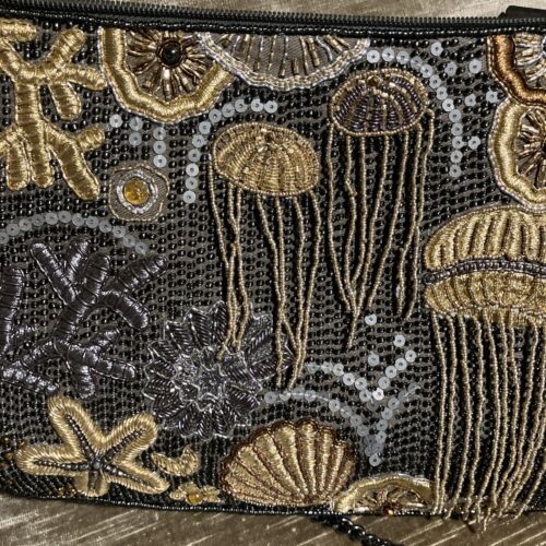 Bolso Bandolera Mary Frances Sea Of Wonder Cuentas Bolsillo Interior y Exterior Nuevo - Imagen 9 de 12