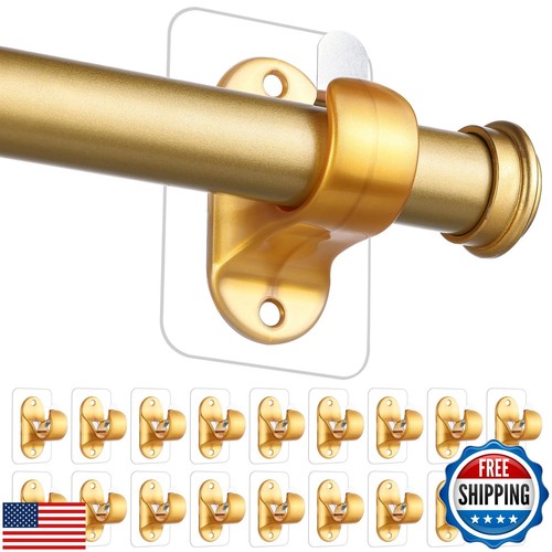 18-Pack No Hole Curtain Rod Hangers, Self Adhesive Curtain Sticky Hooks, No D