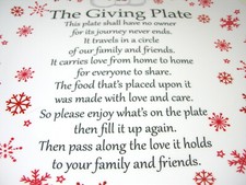 The Giving Plate 12" Platter Sign the Back and Pass it to Friends Family Snowman
