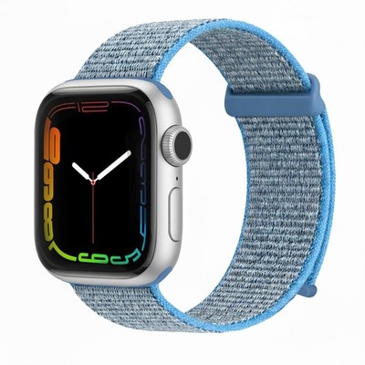 Smartwatch Armband für Apple Watch Series 3 42mm Nylon Textil Band Klett Blau