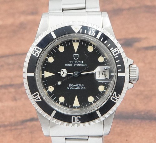 Tudor Submariner Oysterdate 76100 Black 1984 Vintage 40mm Mens Watch
