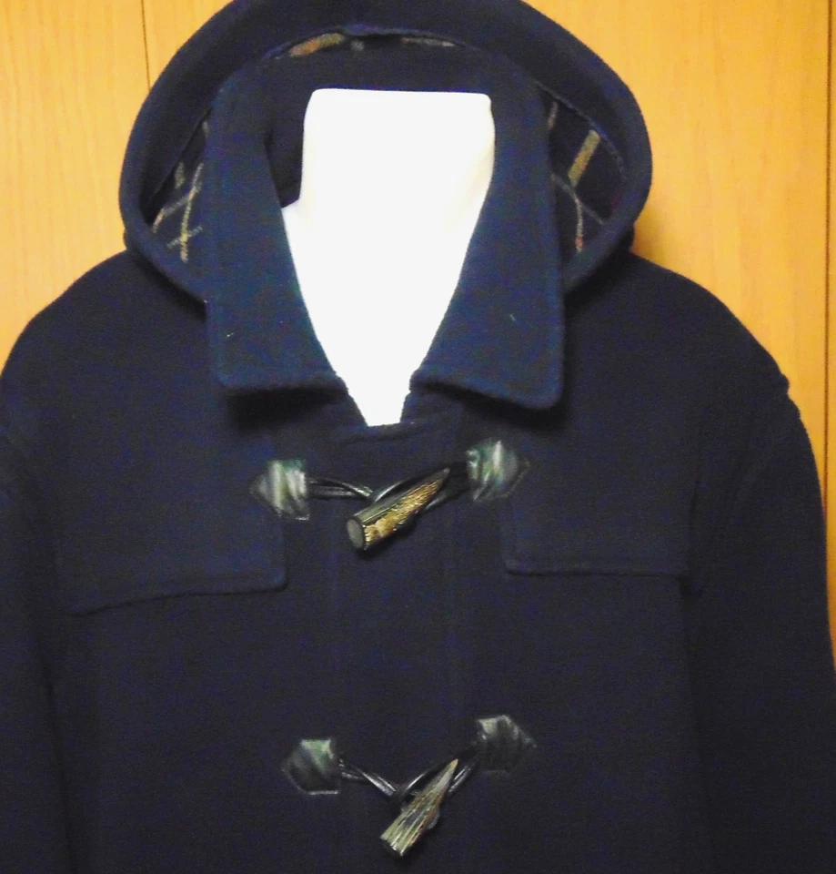 CHAQUETA PARKA CHAQUETA A CUADROS BROOK BROTHERS 100 % LANA AZUL MARINO ~ XL Foto 2 de 4