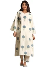 GoSriKi Women's Rayon Viscose Printed Straight Kurta with Pant