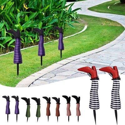 2 Stück Böse Hexe Beine Outdoor Halloween hängende Prothese Ornament Garten Deko