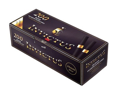 10 Boxen (2000 Hülsen) Invictus Black Zigarettenhülsen extra-langer 24 mm Filter
