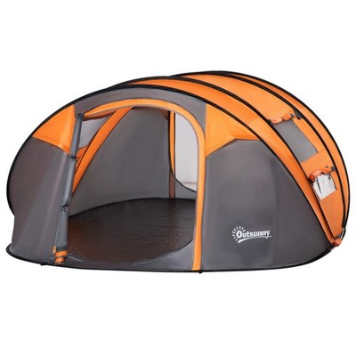 4-5 Personen Pop-Up Camping Zelt Wasserdicht Familienzelt mit 2 Netzfenstern & PVC Wi