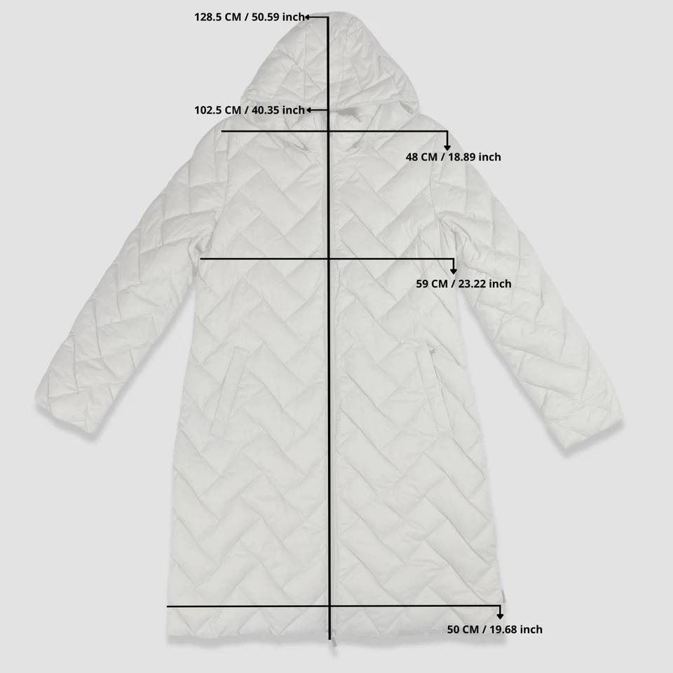 Abrigo acolchado largo acolchado beige Moncler talla 5 chaqueta con capucha para mujer’s Foto 2 de 4