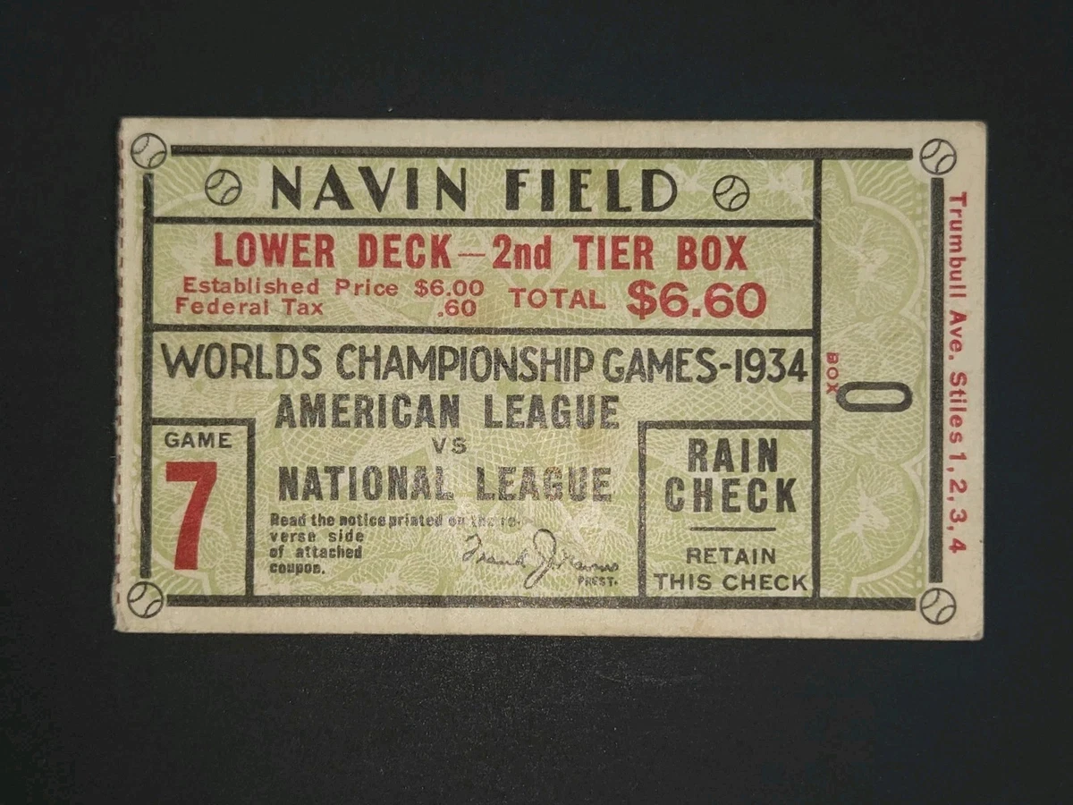 チケット 1934 Year Vintage Sports Ticket Stubs for sale | eBay