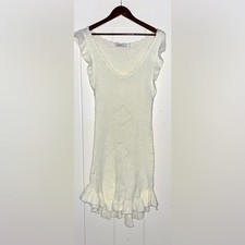 Free People Free-est Fauxchet Sweater Dress Women L Crochet Beach Cover-Up Sheer