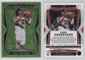 2023 Panini Obsidian Electric Etch Green Flood /25 Scoot Henderson #2 Rookie RC